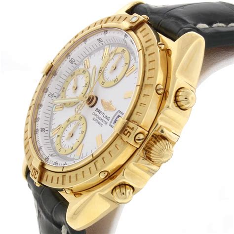 breitling double watch yellow|Breitling yellow gold watches.